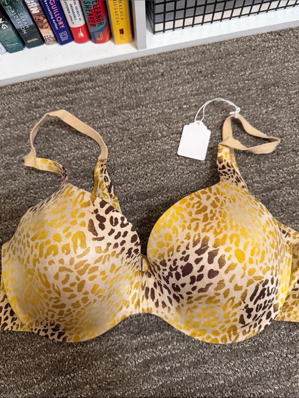 Victoria's Secret Yellow and Brown Leopard Print Lined Demi Bra